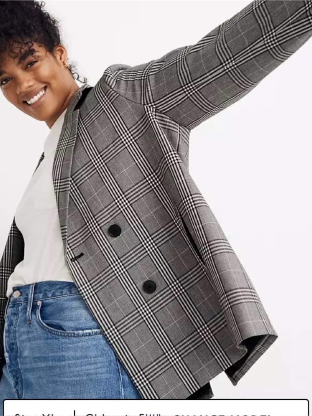 Madewell Caldwell double breasted plaid blazer XL NWT Preppy Office Academia